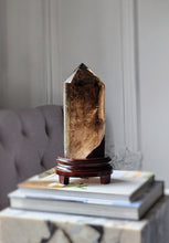 Cargar imagen en el visor de la galería, Rutilated Smoky Citrine Tower | Half Raw Half Polished on stand -  1.62kg #143
