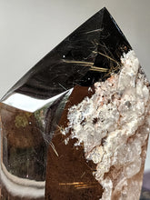 Cargar imagen en el visor de la galería, Rutilated Smoky Citrine Tower | Half Raw Half Polished on stand -  1.62kg #143
