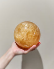 Load image into Gallery viewer, Large Asterism Golden Honey Calcite Sphere - 3.26kg #S1
