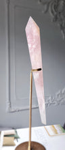 Load image into Gallery viewer, Rose Quartz Wand on Gold Stand - 590g #5
