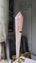 Load image into Gallery viewer, Rose Quartz Wand on Gold Stand - 741g #6
