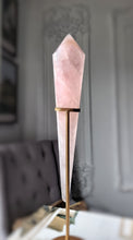 Load image into Gallery viewer, Rose Quartz Wand on Gold Stand - 741g #6
