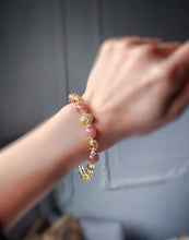 Load image into Gallery viewer, Citrine x Golden Tiger Eye x Strawberry Quartz Bracelet
