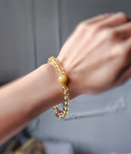 画像をギャラリービューアに読み込む, Citrine x Golden Tiger Eye x Strawberry Quartz Bracelet
