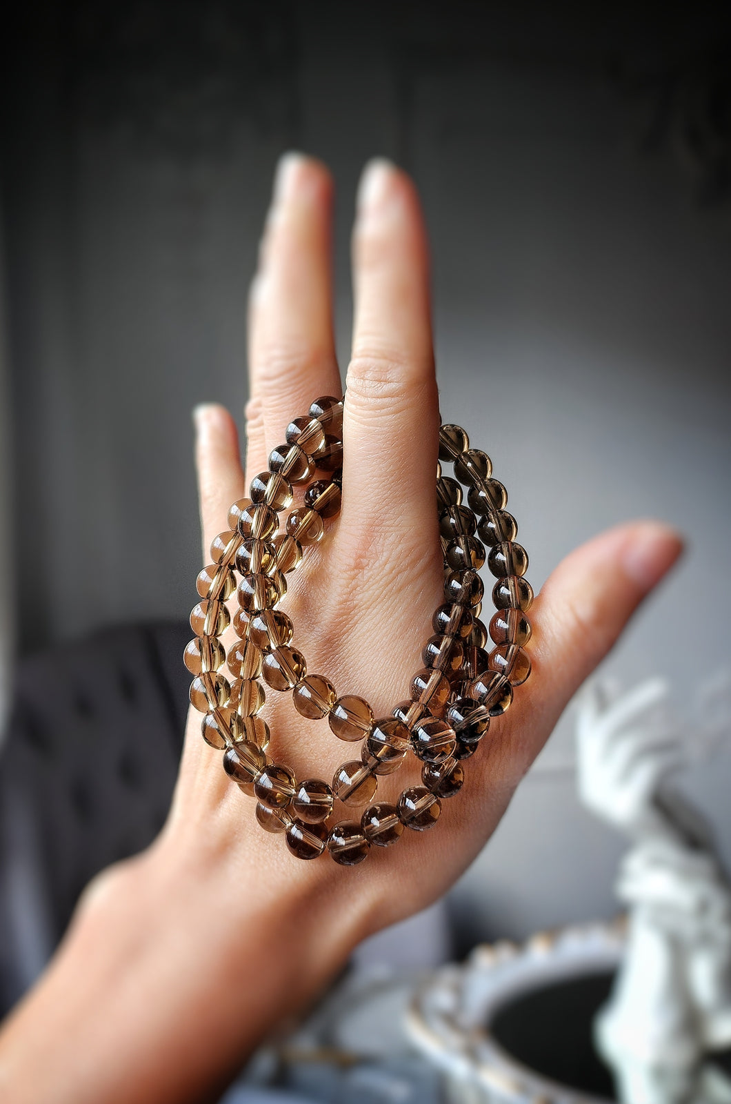 Smoky Quartz Bead Bracelet