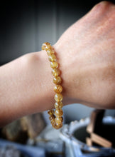 画像をギャラリービューアに読み込む, Golden Rutilated Bead Bracelet #8
