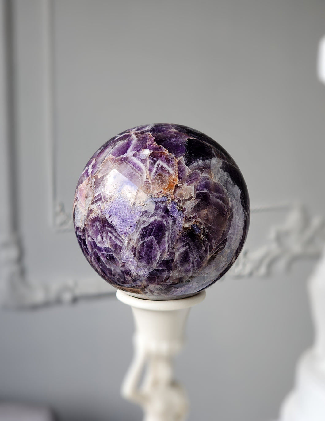 Chevron Amethyst Sphere - 837g #132