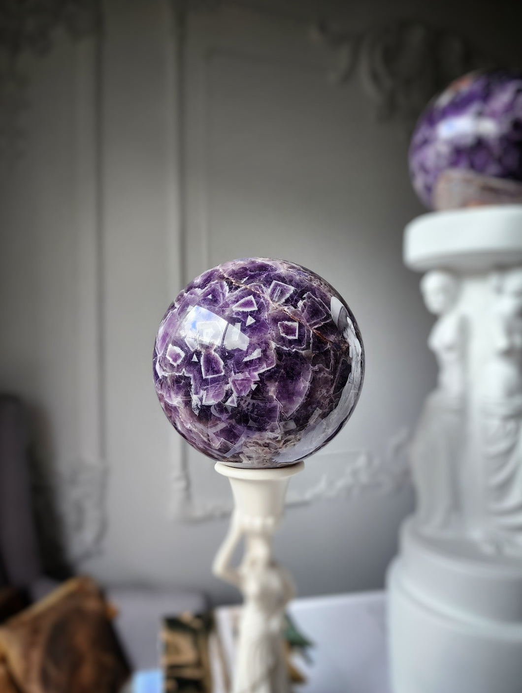 Chevron Amethyst Sphere - 1.5kg #148