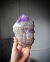 將圖片載入圖庫檢視器 Elestial Amethyst Half Raw Half Polished Cluster - 1.32kg #16
