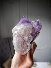 將圖片載入圖庫檢視器 Elestial Amethyst Half Raw Half Polished Cluster - 1.32kg #16
