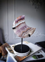 Load image into Gallery viewer, Amethyst &amp; Agate Moon on Metal Stand - 1.18kg #1
