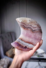 Load image into Gallery viewer, Amethyst &amp; Agate Moon on Metal Stand - 1.18kg #1
