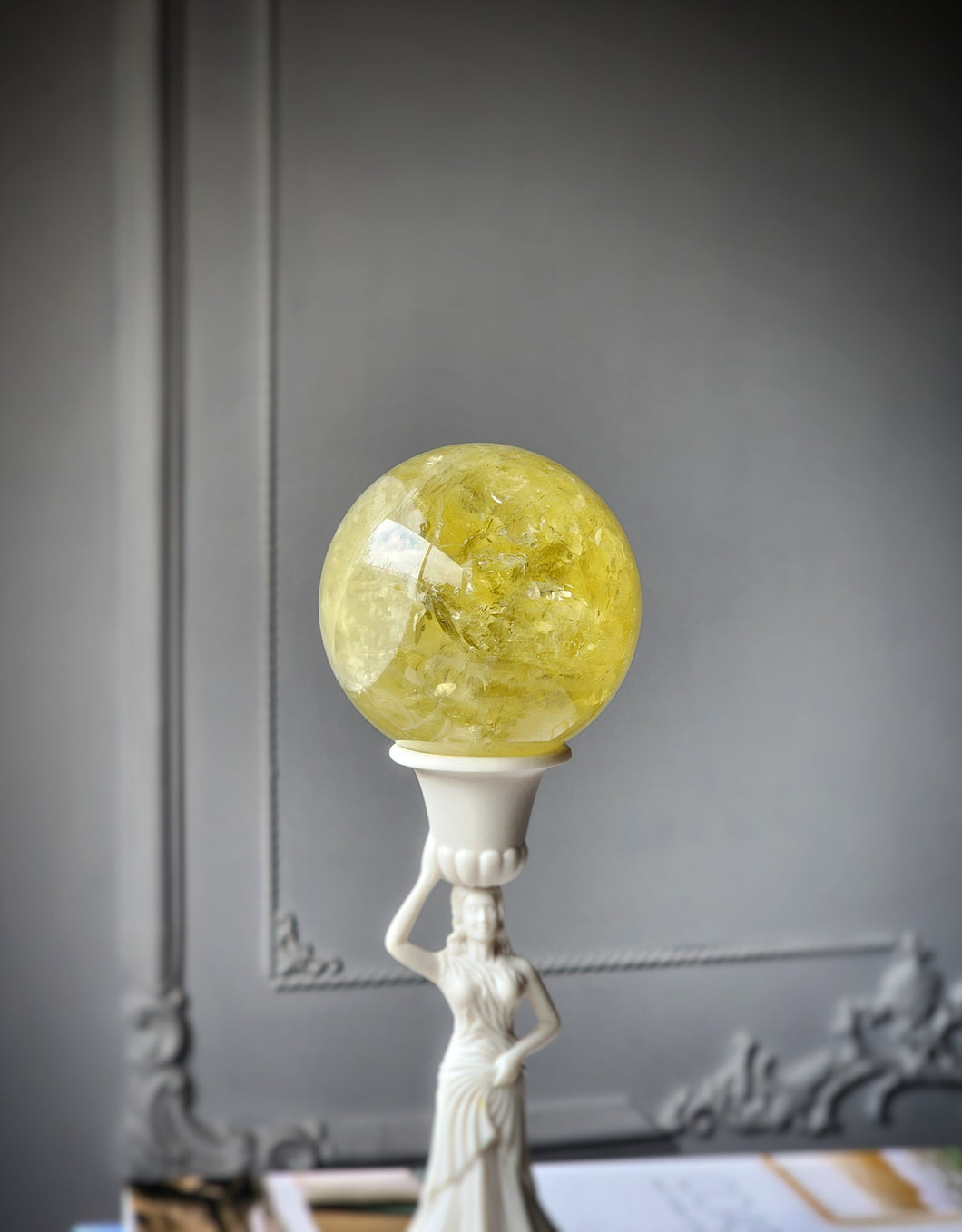 Lemon Citrine Quartz Sphere - 665g #21