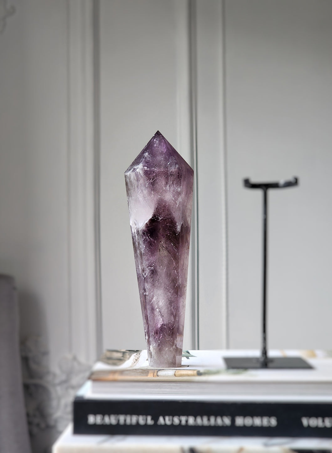 Phantom Amethyst Wand on Black Stand - 970g #1