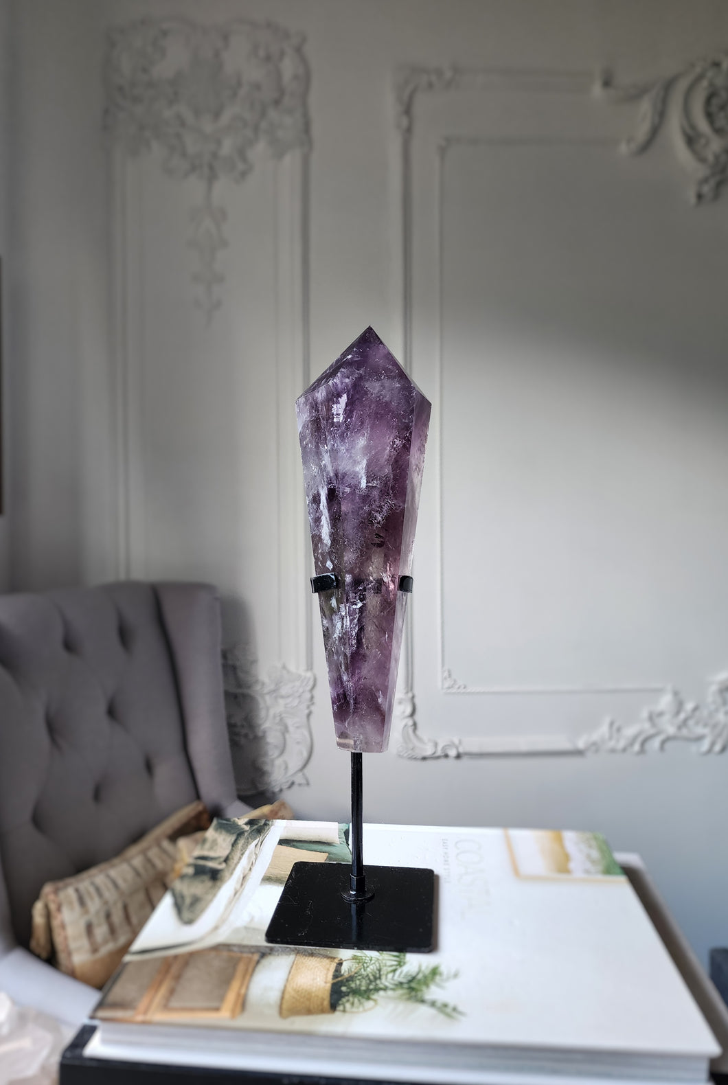 Phantom Amethyst Wand on Black Stand - 1kg #5