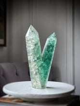 Load image into Gallery viewer, Large Green Fluorite Twin Tower - High Quality 1.37kg #56
