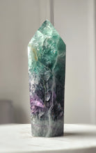 Load image into Gallery viewer, Rainbow / Green Fluorite Twin Tower - 1.07kg #61
