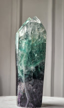 Load image into Gallery viewer, Rainbow / Green Fluorite Twin Tower - 1.07kg #61
