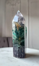 Load image into Gallery viewer, Deep Green Fluorite Twin Tower - 1.07kg #63
