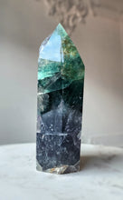 Load image into Gallery viewer, Deep Green Fluorite Twin Tower - 1.07kg #63
