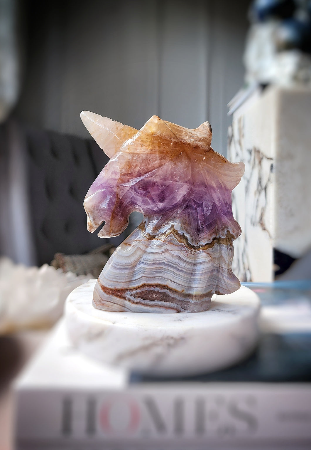 25% OFF | Amethyst & Agate Unicorn - 471g #275