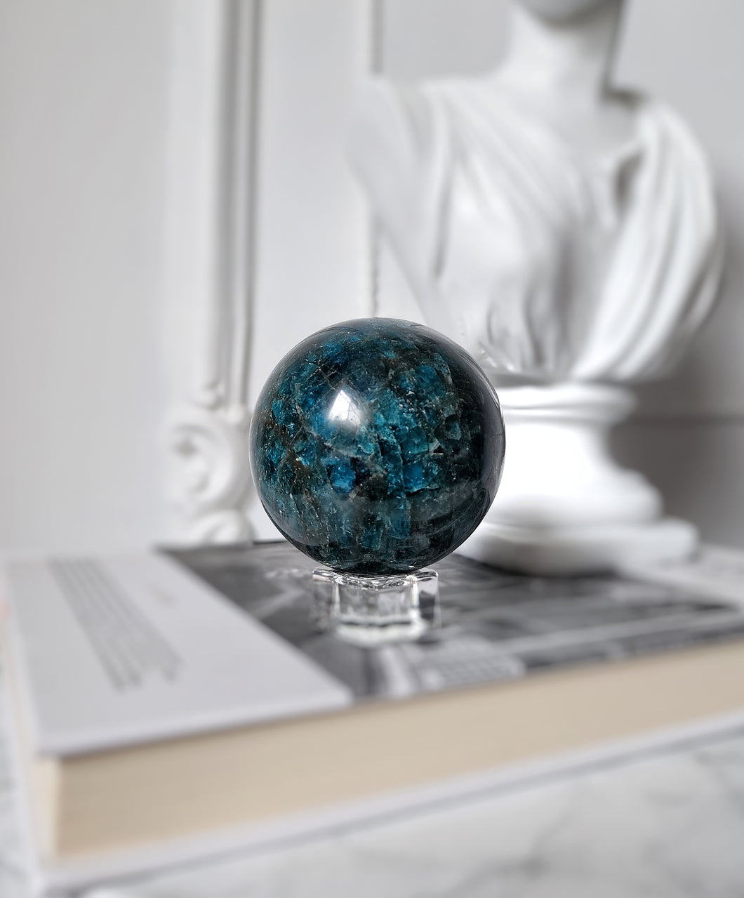 Blue Apatite Sphere - 454g #70