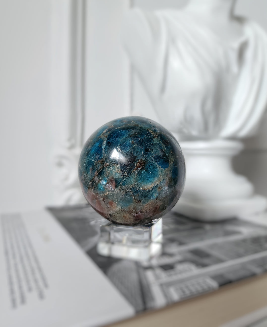 Blue Apatite Sphere - 396g #71