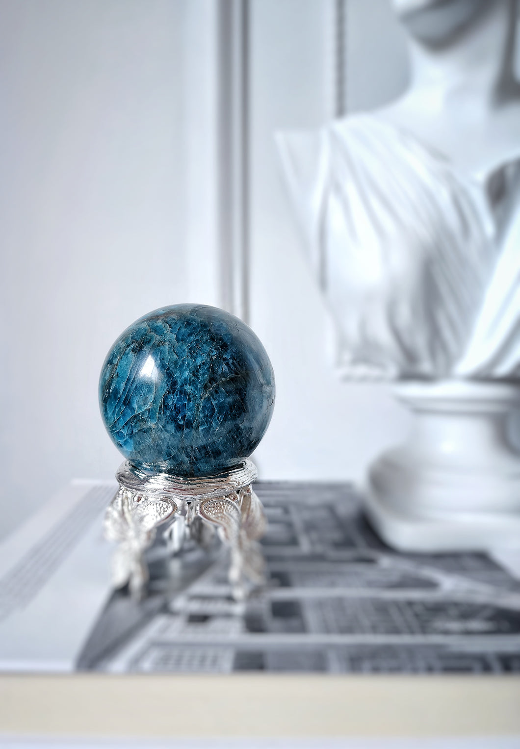 Blue Apatite Sphere - 388g #76