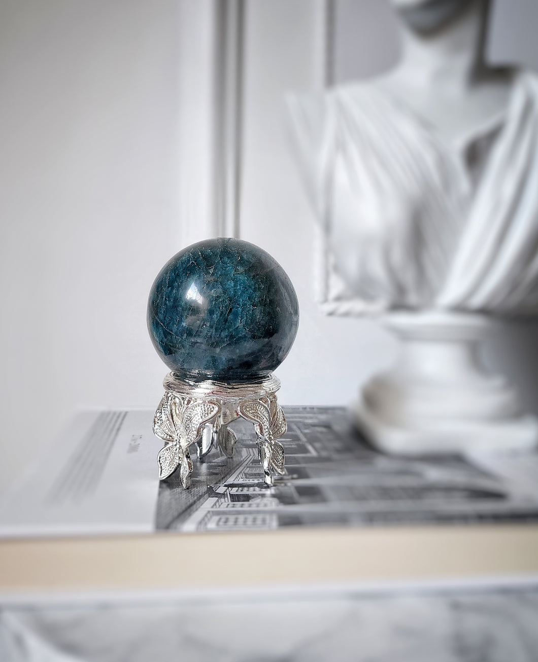 Blue Apatite Sphere - 420g #68