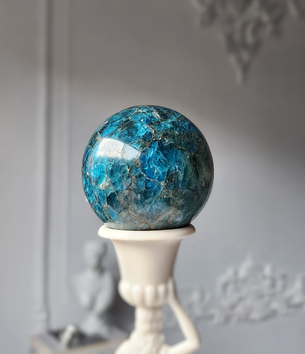 Blue Apatite Sphere - 390g #77