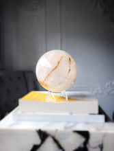 Load image into Gallery viewer, Large White Quartz Sphere x Golden Healer Inclusion - 3.15kg
