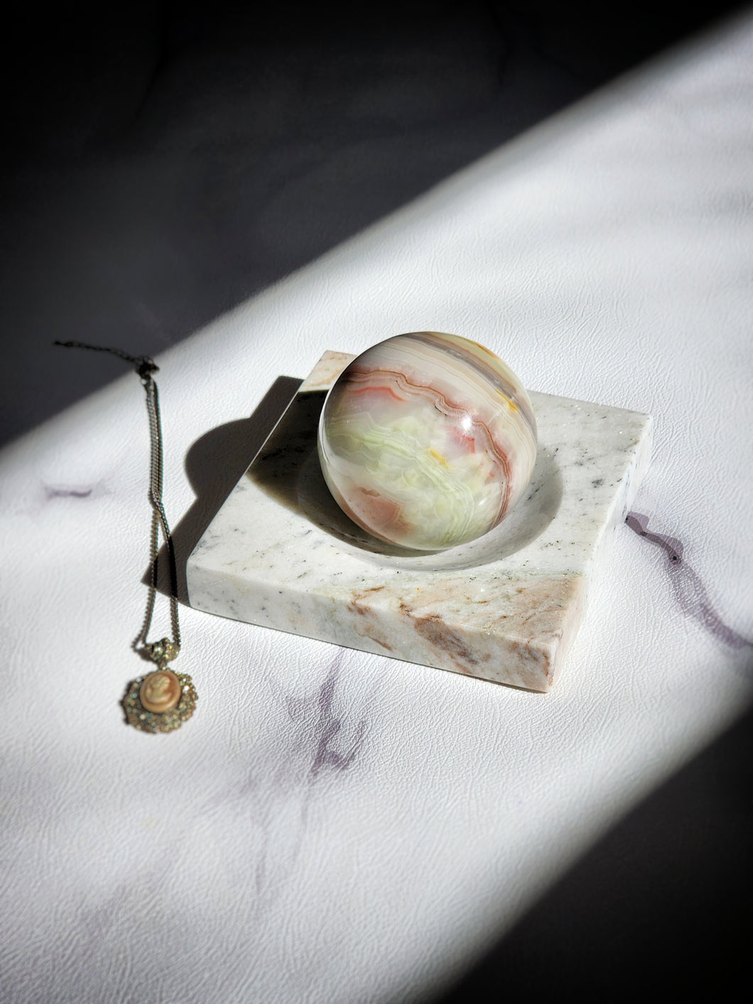 Marble Sphere Holder / Jewellery Tray #148