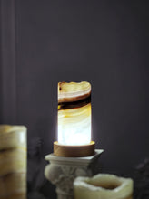 將圖片載入圖庫檢視器 Onyx Lamp / Round Pillar with LED Light Base - small #88
