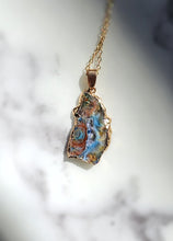 画像をギャラリービューアに読み込む, Dyed Agate Pendant x Gold Chain / Necklace #1
