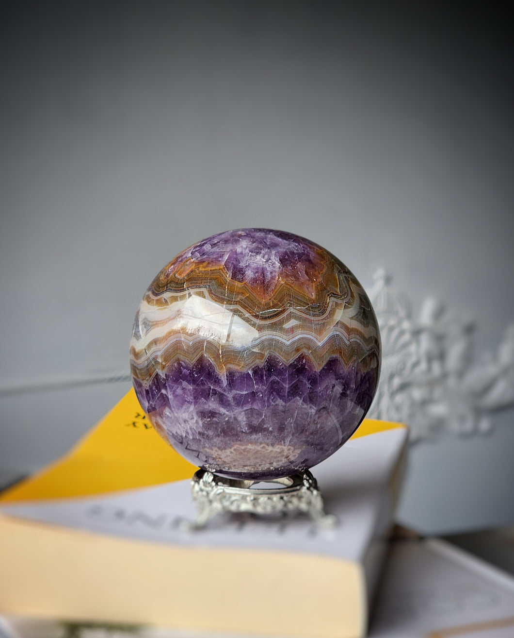 Amethyst & Agate Sphere - 1.07kg #66