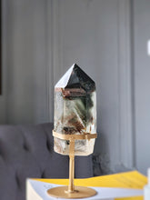 將圖片載入圖庫檢視器 Garden Quartz / Lodolite Tower on Gold Satnd - 997g #167
