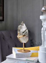 Load image into Gallery viewer, Garden Quartz / Lodolite Tower on Gold Stand - 1.41kg #176
