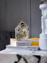 Load image into Gallery viewer, Garden Quartz / Lodolite Tower on Gold Stand - 1.41kg #176
