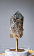 Load image into Gallery viewer, Garden Quartz / Lodolite Tower on Gold Stand - 808g #170
