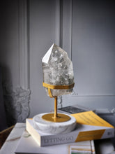 Load image into Gallery viewer, Garden Quartz / Lodolite Tower on Gold Stand - 1.25kg #179
