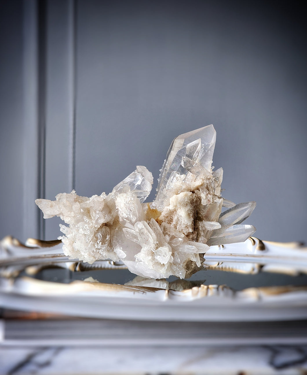 Icy Himalayan Quartz Cluster - 483g #334