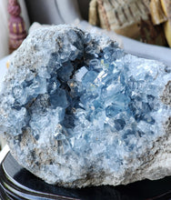 画像をギャラリービューアに読み込む, High Grade Celestite Cluster on Wooden Stand - 2.6kg #48
