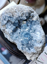 画像をギャラリービューアに読み込む, High Grade Celestite Cluster on Wooden Stand - 2.6kg #48
