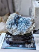 画像をギャラリービューアに読み込む, High Grade Celestite Cluster on Wooden Stand - 2.6kg #48
