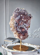Large Pink Amethyst Slab on Gold Stand - 3.45kg #105