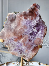 Load image into Gallery viewer, Pink Amethyst Slab on Gold Stand - 1.57kg #108
