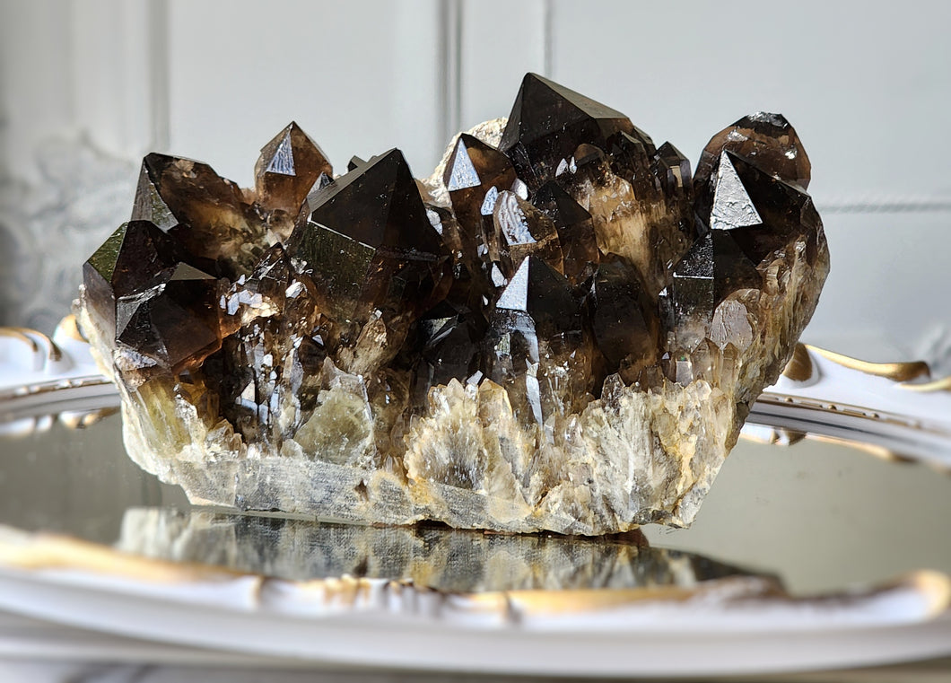 Pineapple Smoky Citrine Quartz Cluster - 1.54kg #112