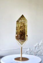 Load image into Gallery viewer, Phantom Smoky Citrine Quartz Double Terminated on Gold Stand - 1.23kg #117
