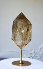 Load image into Gallery viewer, Chunky Smoky Citrine Double Terminated on Gold Stand - 2.03kg #118
