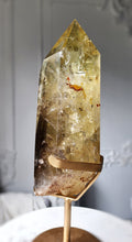 Load image into Gallery viewer, Large Phantom Smoky Citrine Quartz Tower on Gold Stand - 2.6kg #119
